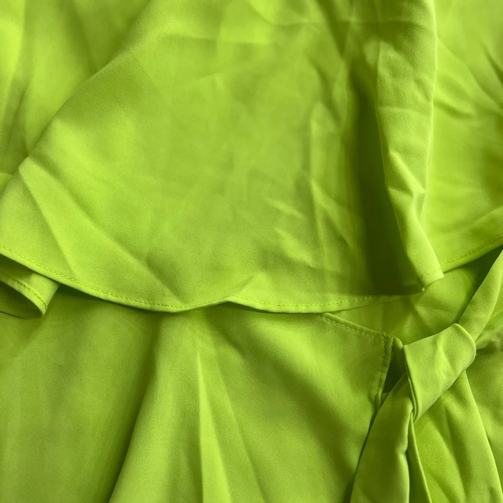 Lime Strapless Ruffle Romper - Picture 3 of 4